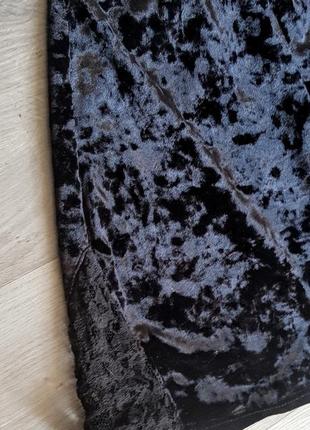 Шикарный чёрный бархотный велюровый ромпер комбинезон с шортами с кружевом4 фото