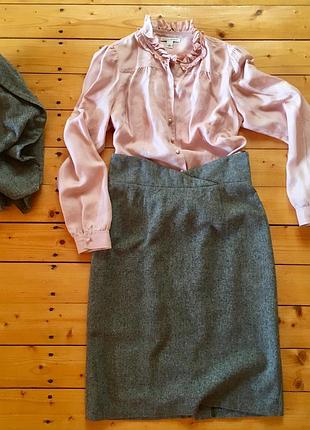 Костюм {юбка, укороченный пиджак}