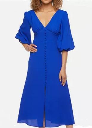 Чайное платье халат миди со сборкой на рукавах из сайта asos2 фото