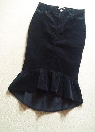 Мега модная юбка состояние новой микровельвет р 8