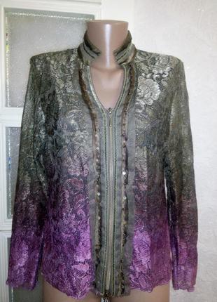 Шикарная кружевная блуза с градиентом 18-20