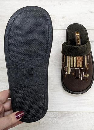 Тапочки для мальчика подростковые белста коричневые 1751