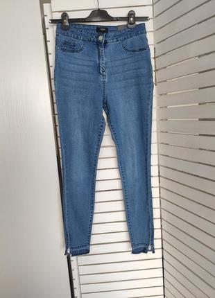 Джинсы скини синие зауженные с высоко посадкой 44 46 s m