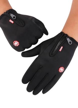Спортивні сенсорні чоловічі перчатки, теплі, термо, водовідштовхувальні, вітрозахистні, непромокаючі2 фото