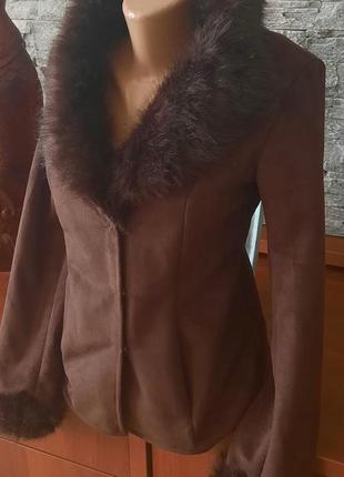 Коротка дублянка, курточка на хутрі, дубленка,курточка