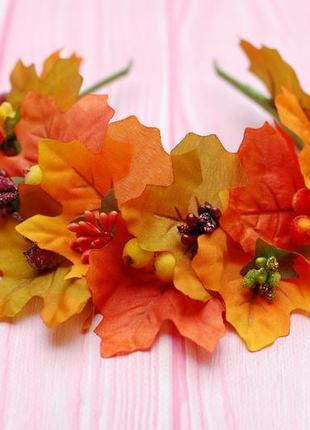 Обруч ободок осінній з ягодами та листям2 фото