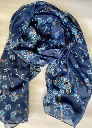 Шарф осінній синій