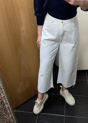 Белые джинсы ,кюлоти,белые джинсы прямые2 фото
