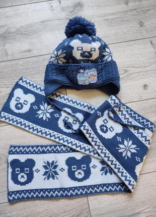 Зима, шапка + шарф
