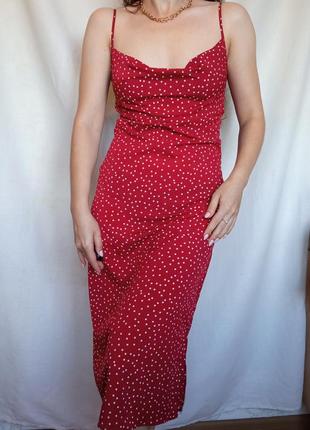 Невероятная ❤️атласная сукня миди,комбинация с разрезами1 фото