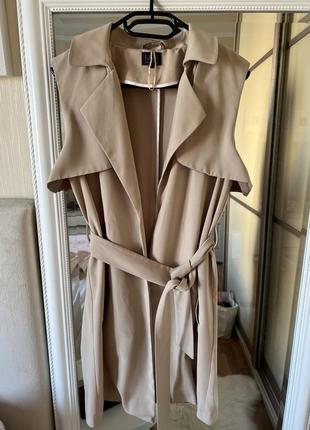 Жилет у стилі тренчу, тренч базовий бежевий