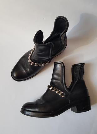 Шикарные байкерские ботинки sandro оригинал, кожаные массивные ботинки с цепями, челси sandro