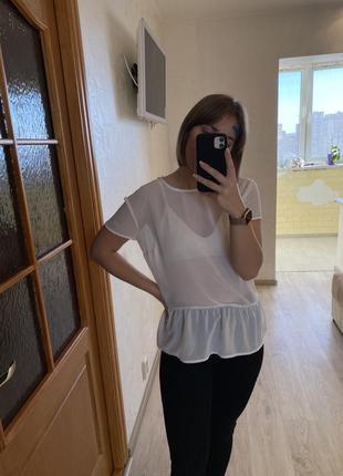 Блуза белая молочная