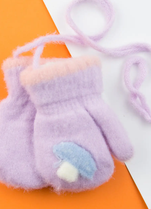 Рукавиці для малюків зимові з хутром на 0-6 місяців