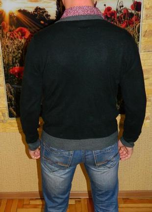 Мужская кофта на пуговицах черная с серым р. 50-52 knitwear5 фото