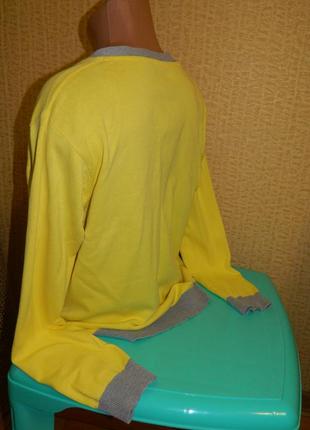Мужская кофта на пуговицах жёлтая с серым р. 50-522 фото