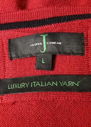 100% меріносова вовна  брендовий стильний светр  полувер р. l від  jasper conran debenhams  елітна італійська  пряжа унісекс4 фото