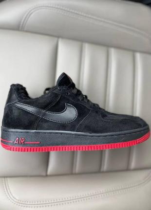 Зимові кросівки nike air force 1 low black red