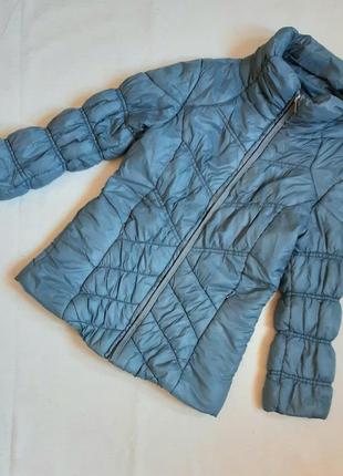 Куртка пальто zara испания стеганая серо голубая на 4-5 лет (110см)