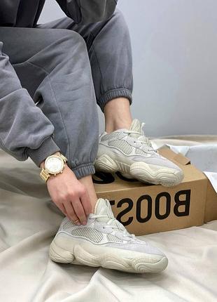 Прекрасные зимние кроссовки adidas yeezy boost 500 stone fur светло-серые на меху 36-45 р