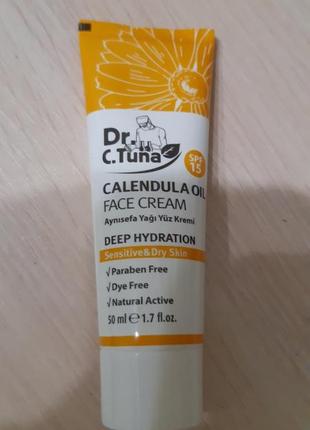 Крем для лица с маслом календулы для чувствительной кожи dr. tuna farmasi фармаси1 фото