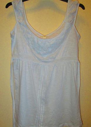 Легкая красивая белая блуза маечка new look котон кружево размер 14