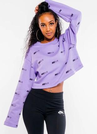 Кофта свитшот кроп топ  nike air printed fleece sweatshirt1 фото