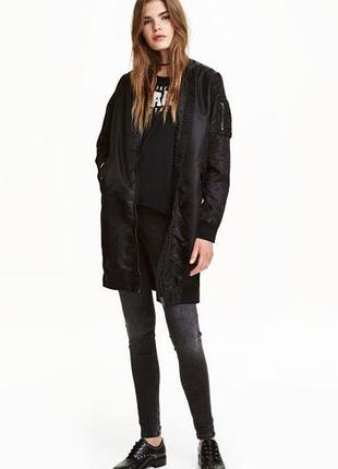 Удлинённый тёплый бомбер куртка h&m divided