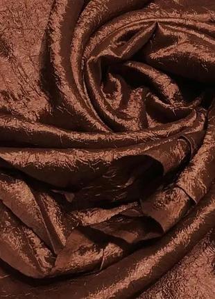 Портьерная ткань жатка коричневого цвета1 фото