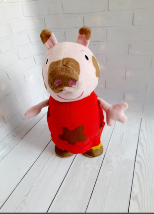 Интерактивная мягкая игрушка свинка пеппа грязнуля peppa pig