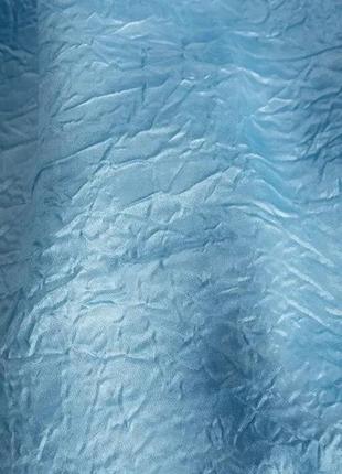 Портьерная ткань жатка голубого цвета5 фото