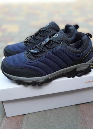 Классные мужские кроссовки merrell vibram синие8 фото