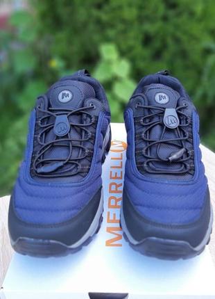 Классные мужские кроссовки merrell vibram синие6 фото