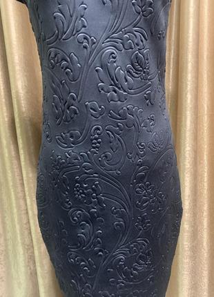 Чёрное вечернее облегающее стрейчевое платье amisu с фактурной ткани размер s4 фото