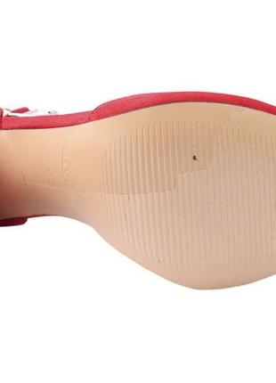 Туфли женские из натуральной замши, на большом каблуке, красные, erisses, 346 фото