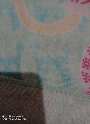 Хлопковая махровая бирюзовая накидка полотенце банное с капюшоном хлопок махра принцесса6 фото