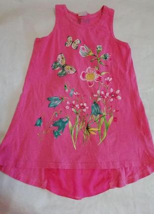 Футболка туника c цветочным принтом на 7-8лет ativo