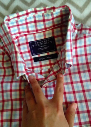 Мужская рубашка в клетку от английского бренда charles tyrwhitt2 фото