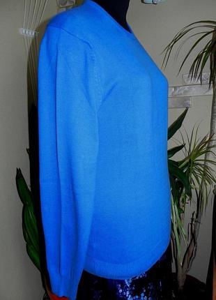 Мужской качественный коттоновый джемпер василькового цвета от marks $ spencer