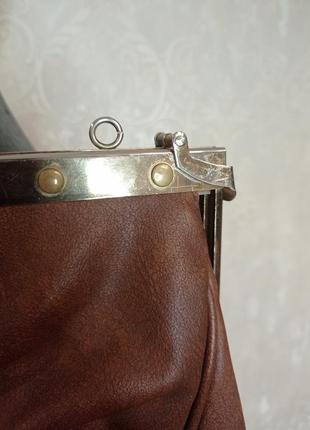 Винтажная дизайнерская антикварная кожаная ретро сумка ридикюль саквояж ретро раритет lacoste5 фото