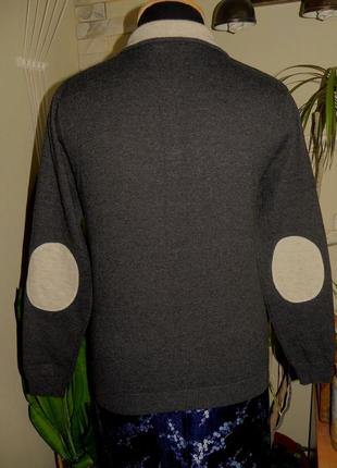 Мужской полушерстяной свитер с высоким воротником на застежке-змейке  темно-серый ostin3 фото