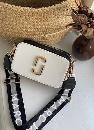 Сумочка marc jacobs the snapshot white/brown (02012)