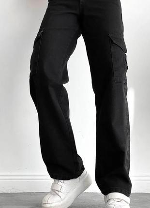 Спортивні джинси прямі палаццо з карманами2 фото