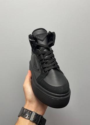 Ботінки prada re-nylon high black2 фото