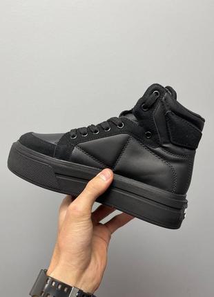 Ботінки prada re-nylon high black4 фото