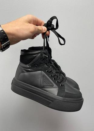 Ботінки prada re-nylon high black6 фото