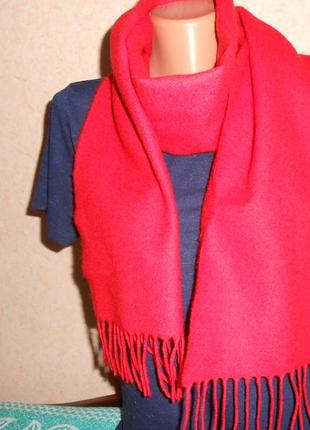 Шарф красный шерстяной