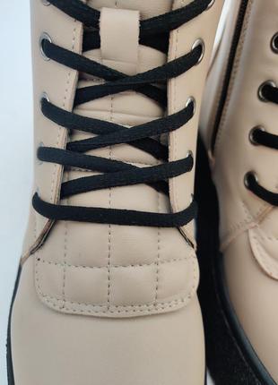 Шкіряні жіночі ботильйони черевики демісезонні бежеві 37-40 женские ботинки деми phany5 фото