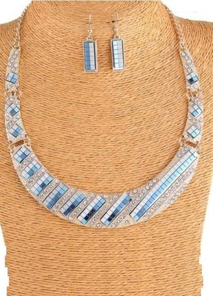 🏵️красивий набір біжутерії кольє і сережки, новий! арт.2327