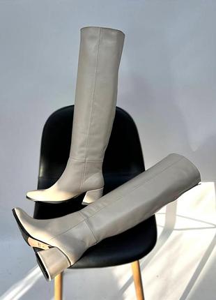 Високі дизайнерські чоботи vikka 🧙 55см натуральна шкіра зима демісезон